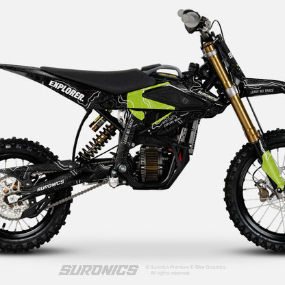 EXPLORER BLACK GREEN Surron Hyper Bee Graphics kit