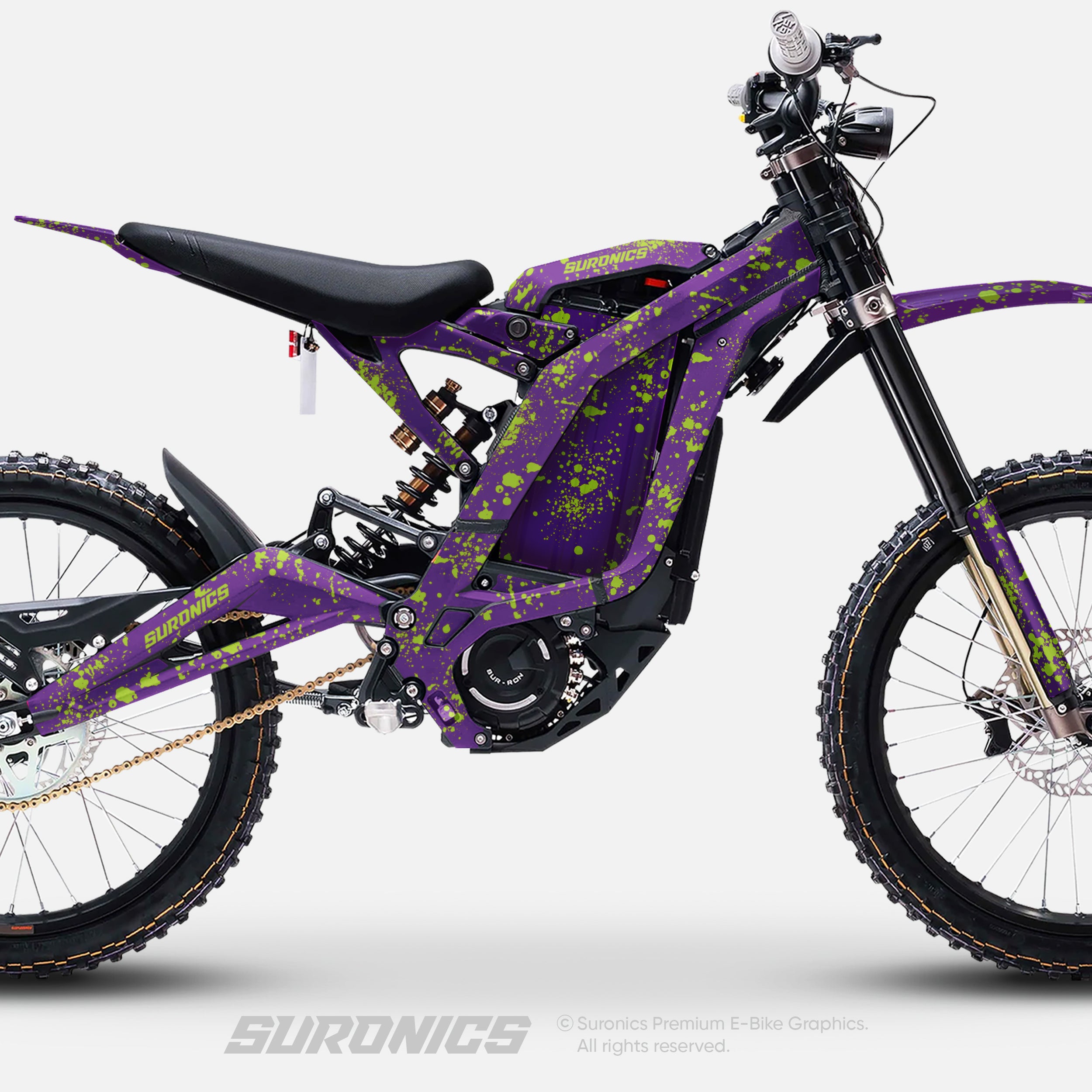 SPLATTER PURPLE GREEN Surron Light Bee Graphics kit