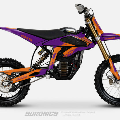 HALF PURPLE ORANGE Surron Hyper Bee Graphics kit