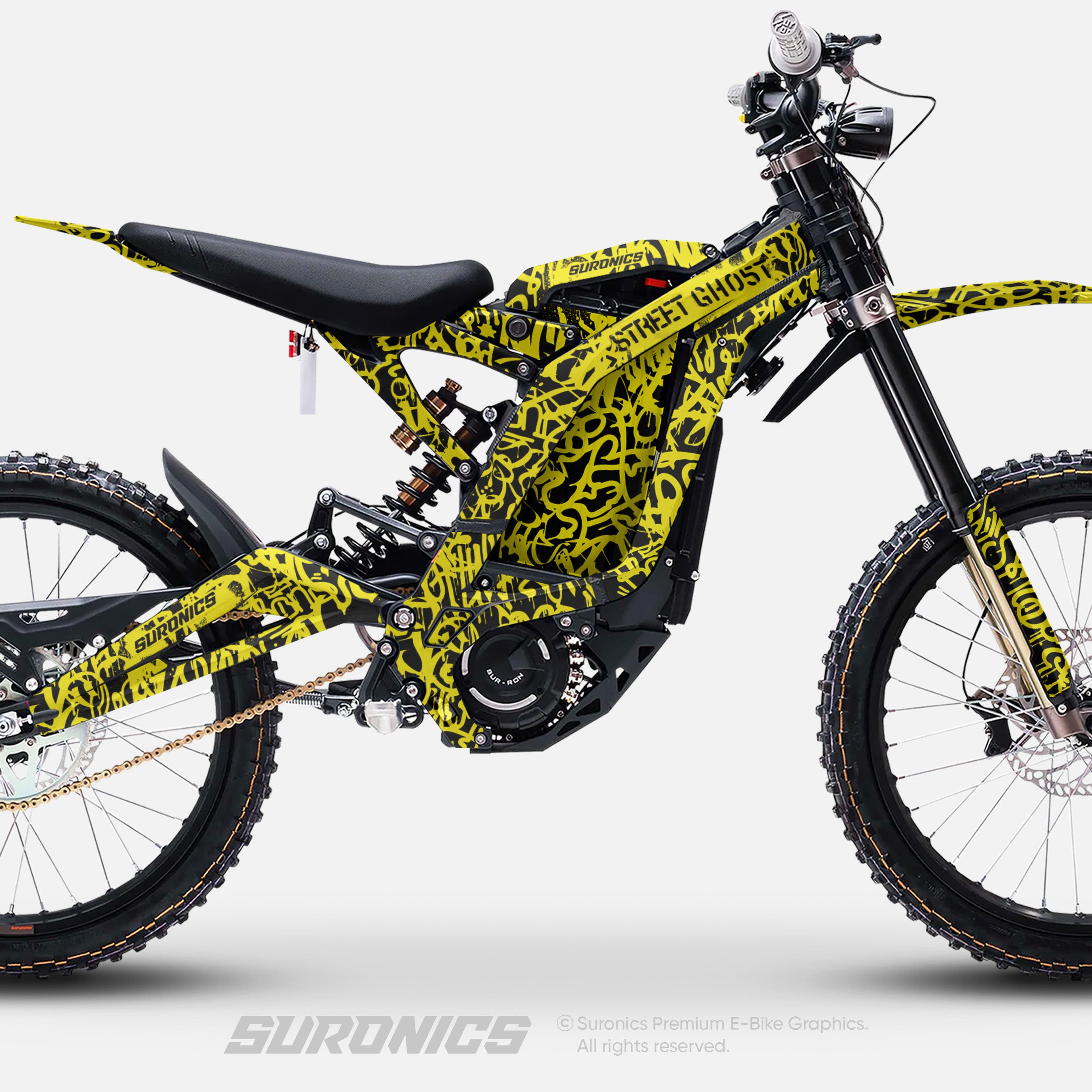 STREET GHOST BLACK YELLOW Surron Light Bee Graphics kit
