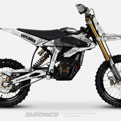 EXPLORER WHITE GREY Surron Hyper Bee Graphics kit
