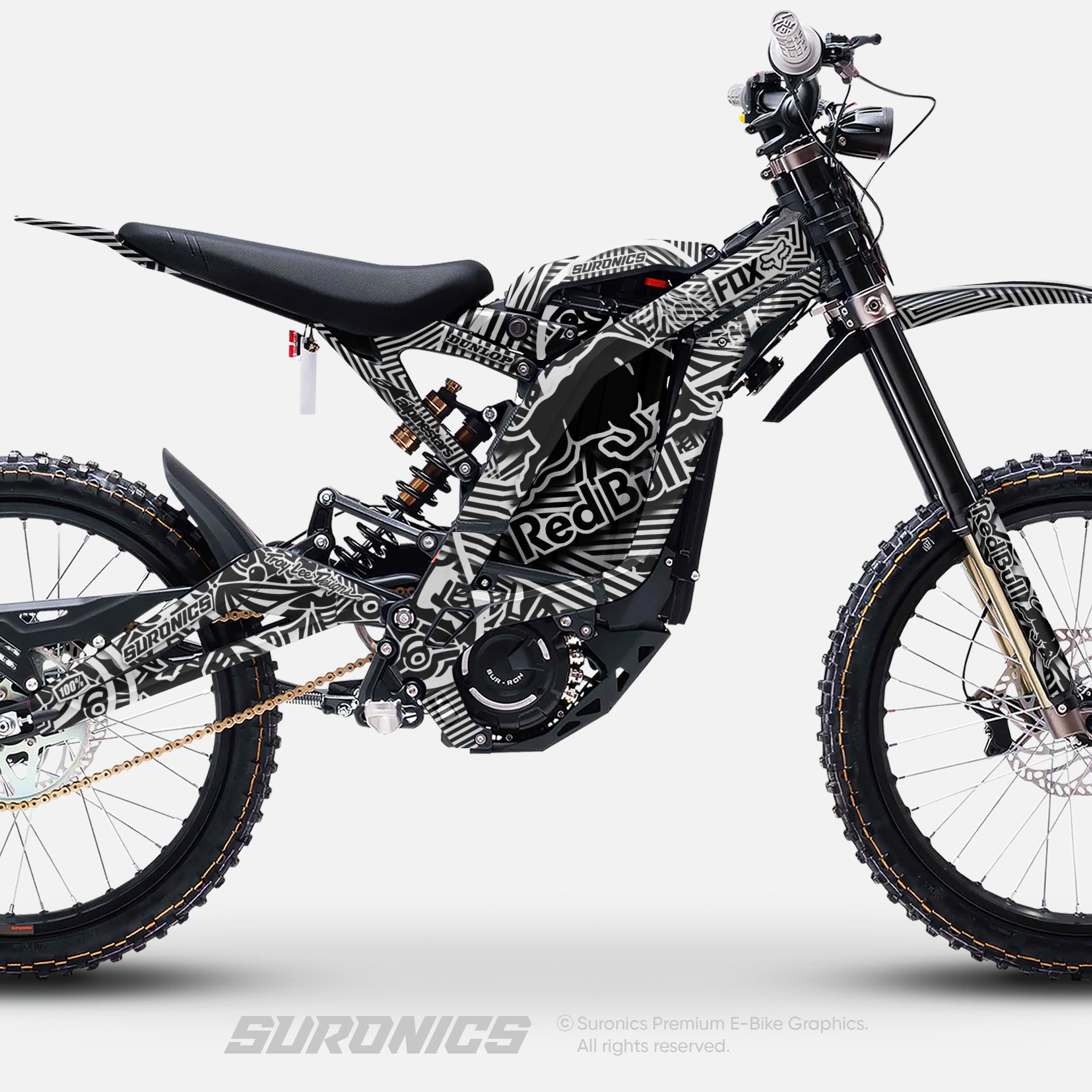 RACE ART BLACK WHITE Surron Light Bee Graphics kit