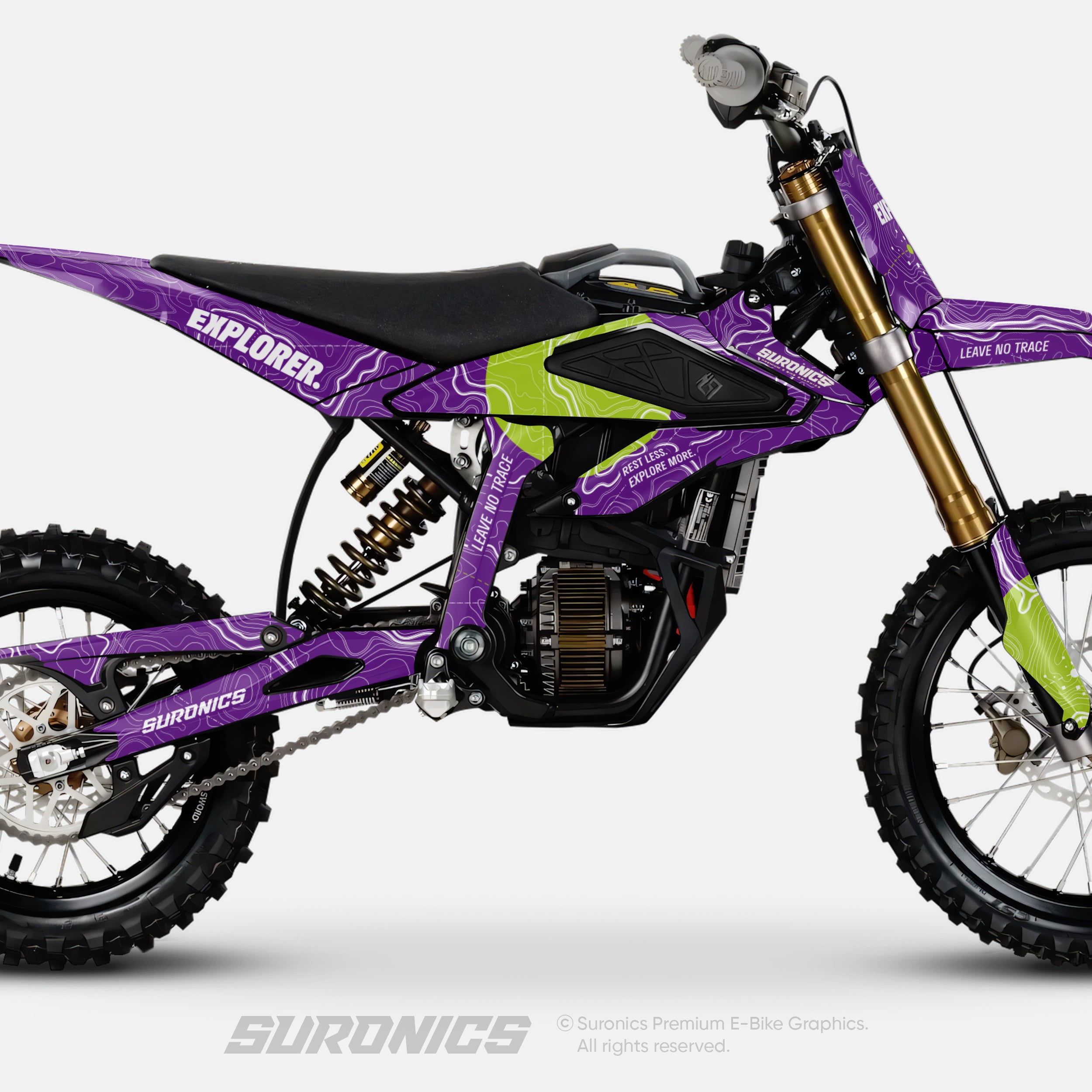 EXPLORER PURPLE GREEN Surron Hyper Bee Graphics kit