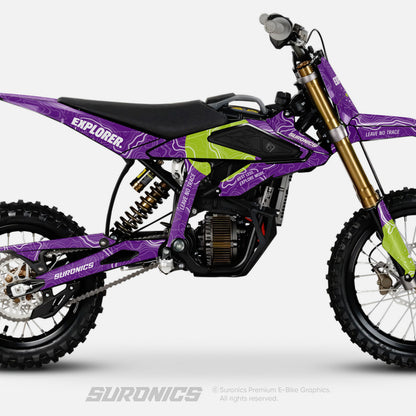 EXPLORER PURPLE GREEN Surron Hyper Bee Graphics kit