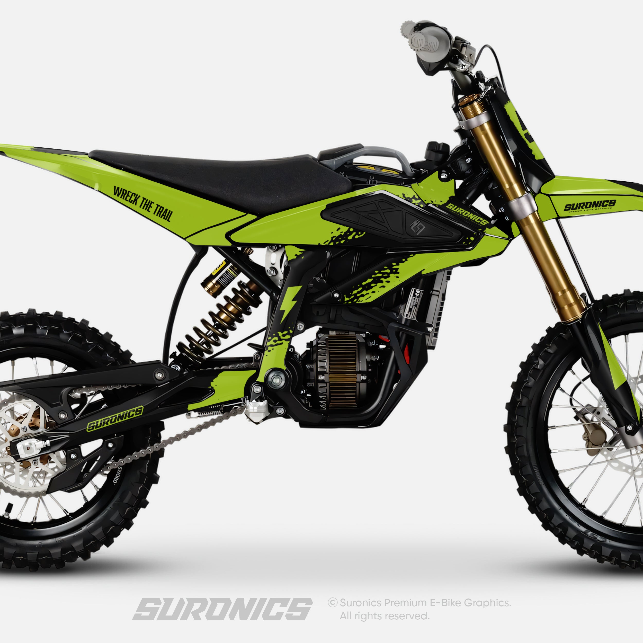 HALF GREEN BLACK Surron Hyper Bee Graphics kit