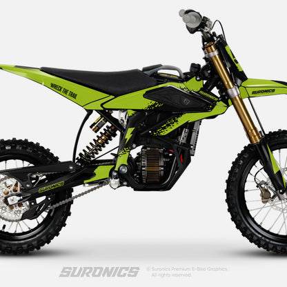 HALF GREEN BLACK Surron Hyper Bee Graphics kit