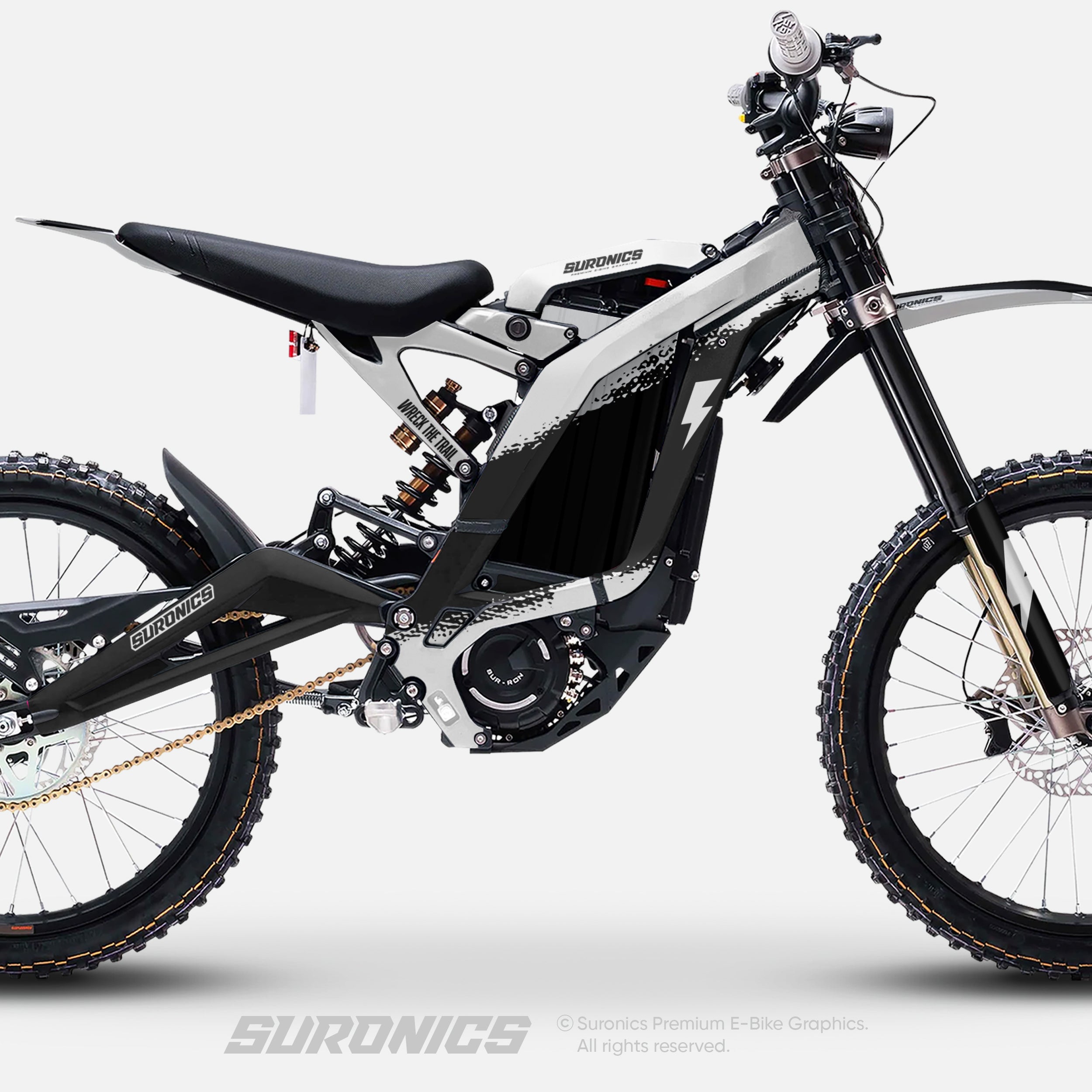 HALF BLACK WHITE Surron Light Bee Graphics kit