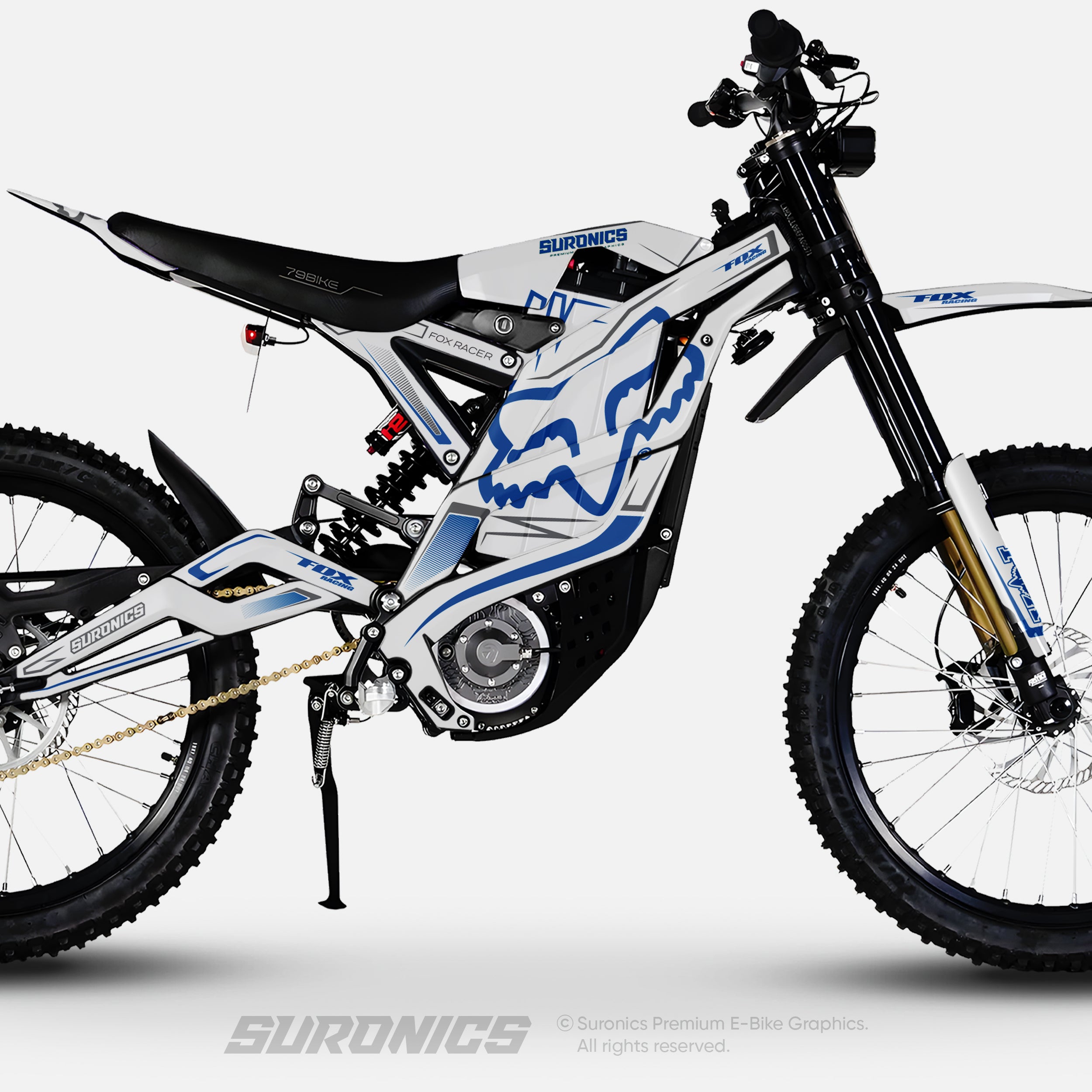 FOX RACER WHITE BLUE Ventus One Graphics kit