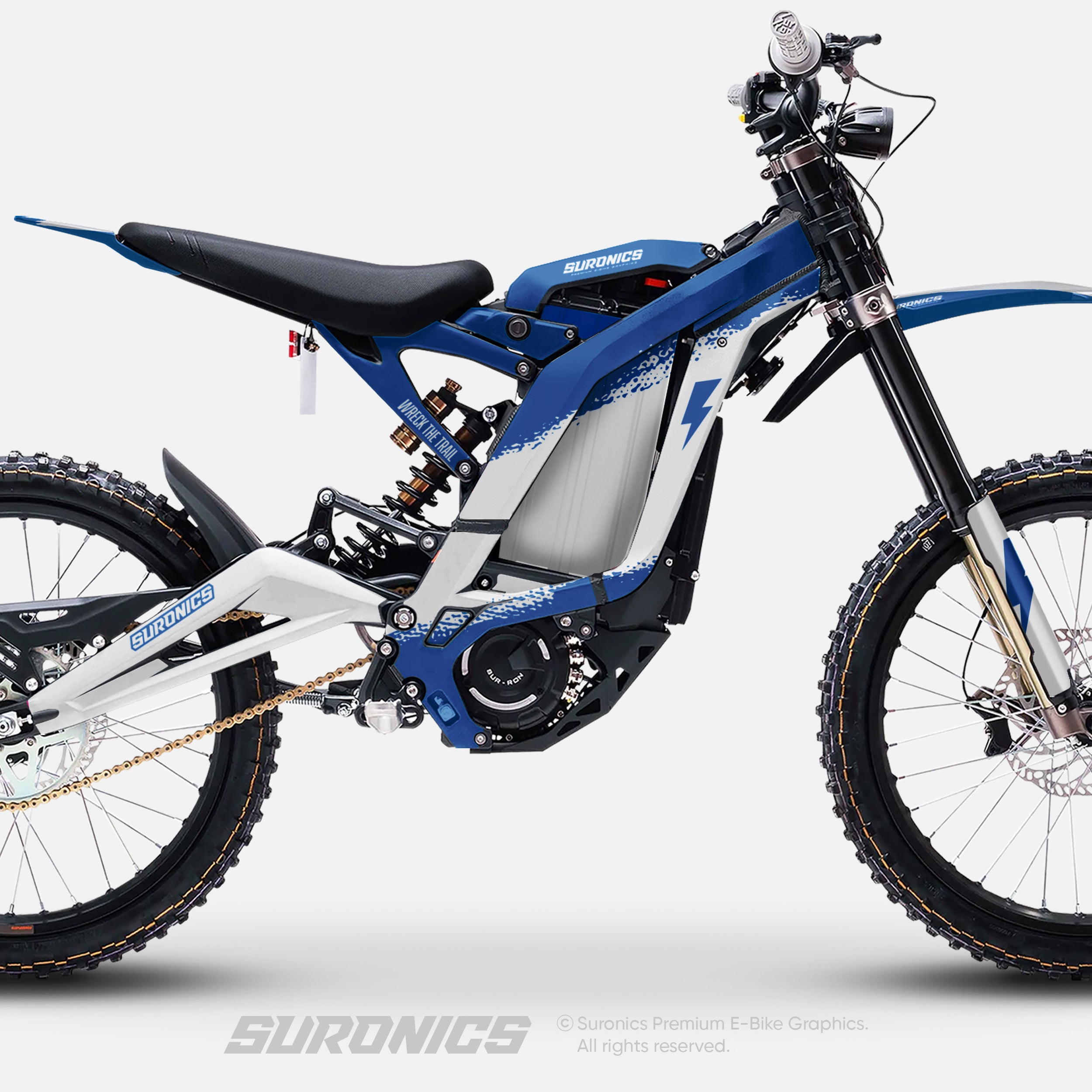 HALF WHITE BLUE Surron Light Bee Graphics kit