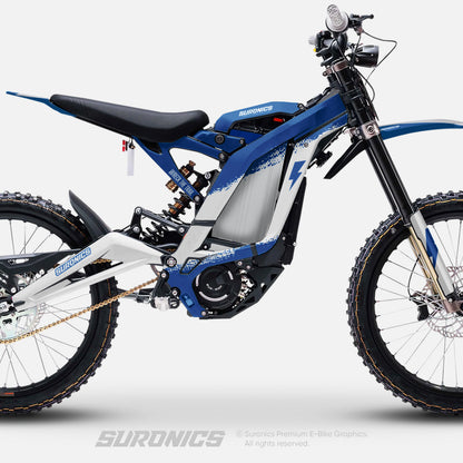 HALF WHITE BLUE Surron Light Bee Graphics kit