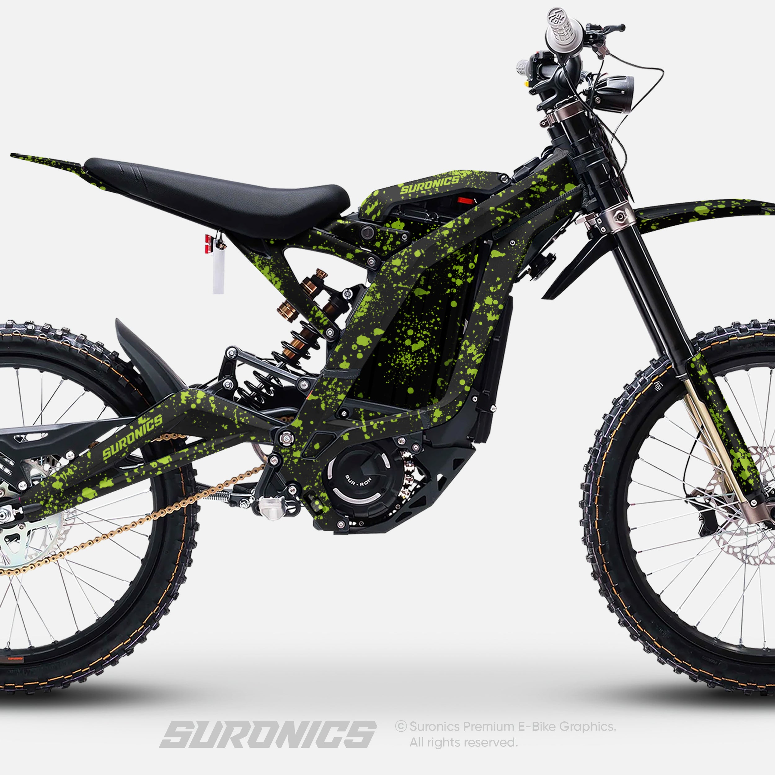 SPLATTER BLACK GREEN Surron Light Bee Graphics kit