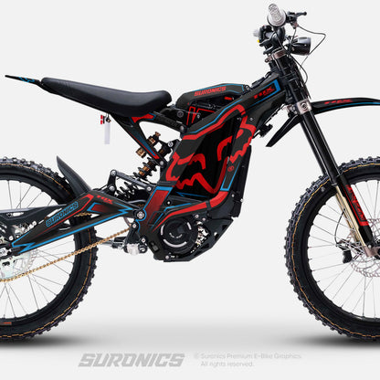FOX RACER BLACK RED Surron Light Bee Graphics kit