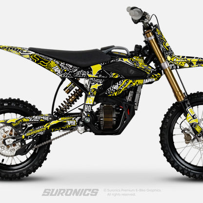 STIKCY BLACK YELLOW Surron Hyper Bee Graphics kit