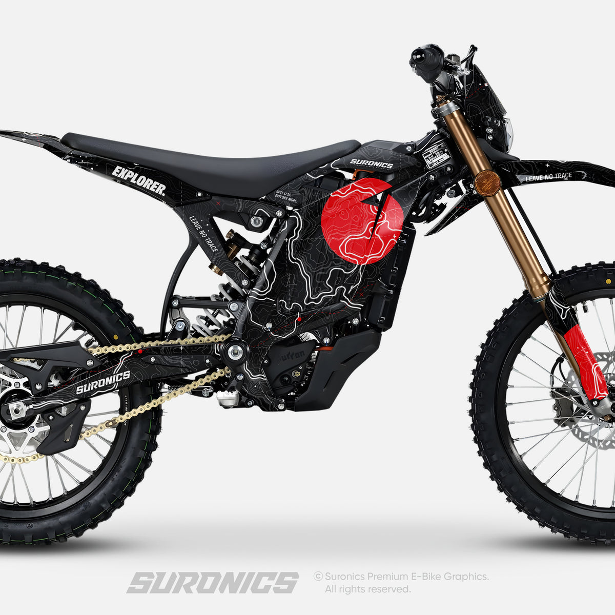 EXPLORER BLACK RED Surron Light Bee 2 Graphics kit