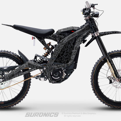 STREET GHOST BLACK GREY Surron Light Bee Graphics kit