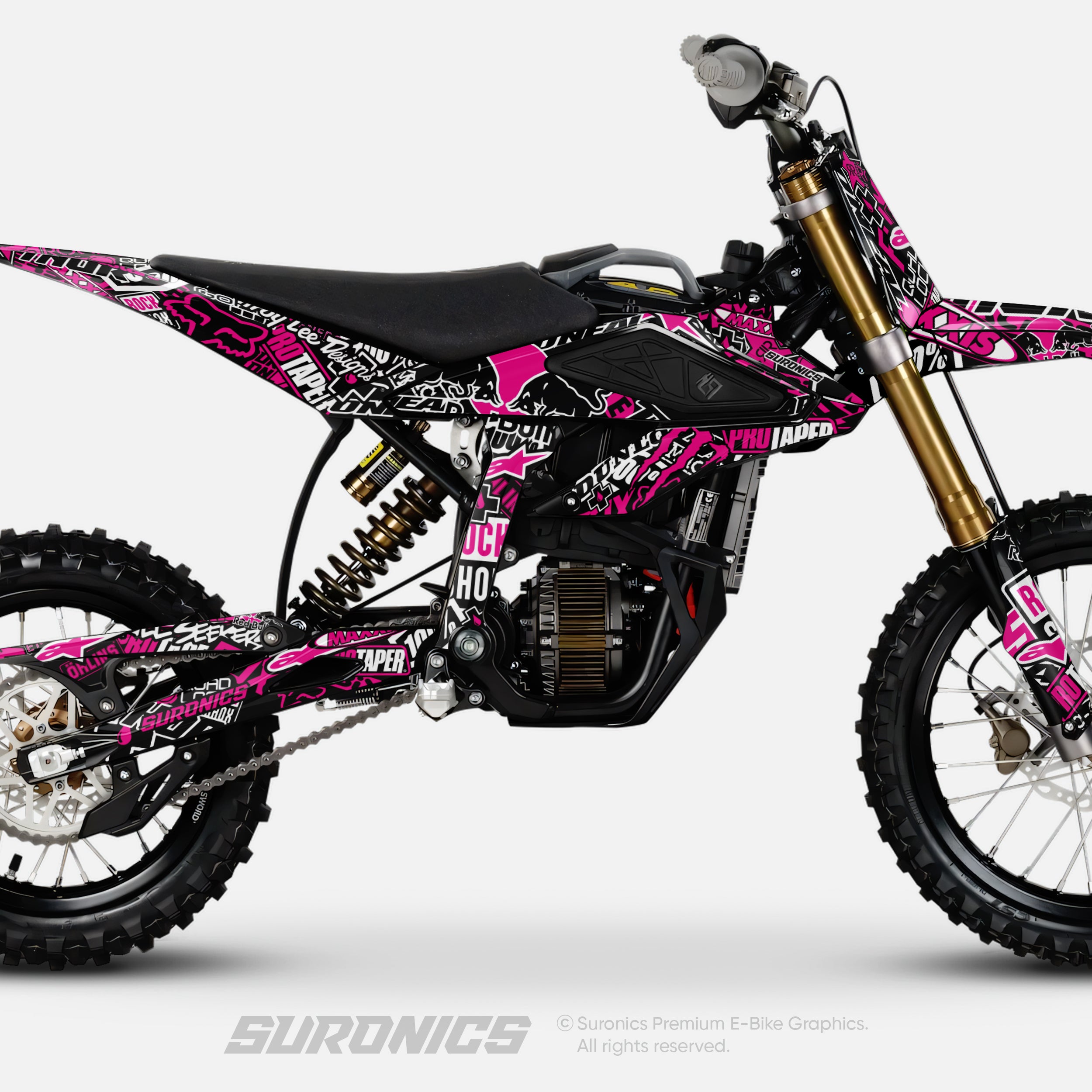 STIKCY BLACK MAGENTA Surron Hyper Bee Graphics kit