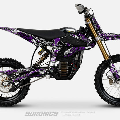 STIKCY BLACK PURPLE Surron Hyper Bee Graphics kit