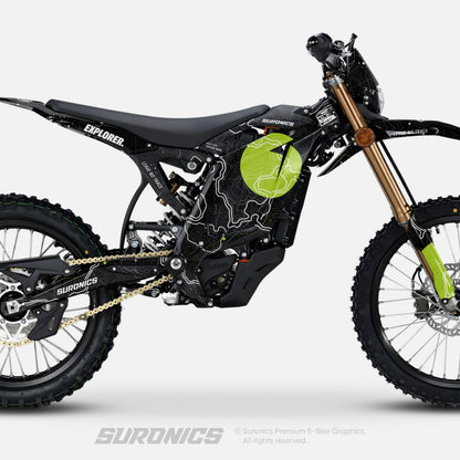 EXPLORER BLACK GREEN Surron Light Bee 2 Graphics kit
