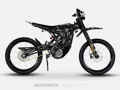 SPLATTER BLACK WHITE 79Bike Falcon PRO / GT / M Graphics kit
