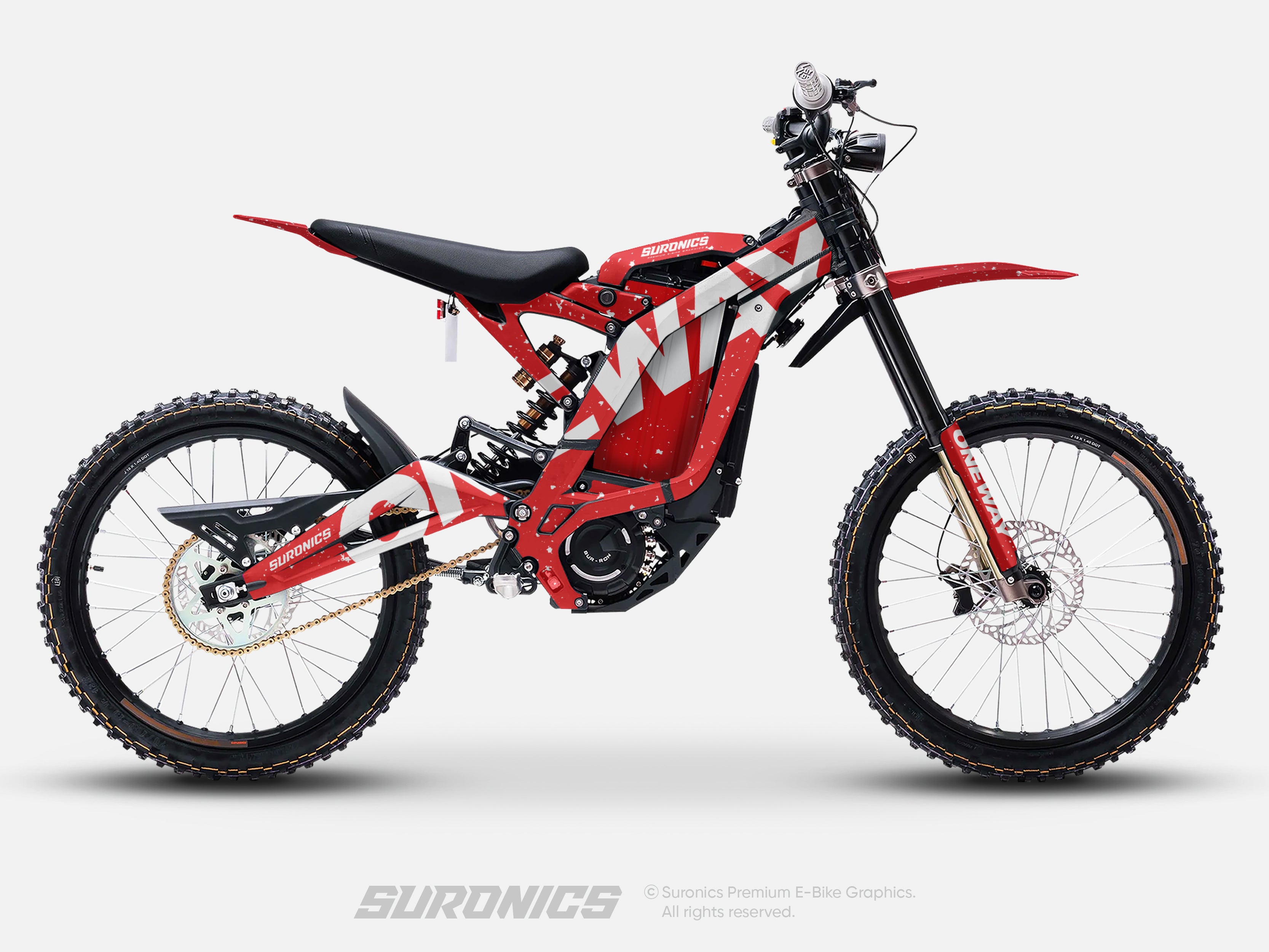 ONEWAY RED WHITE Surron Light Bee Graphics kit