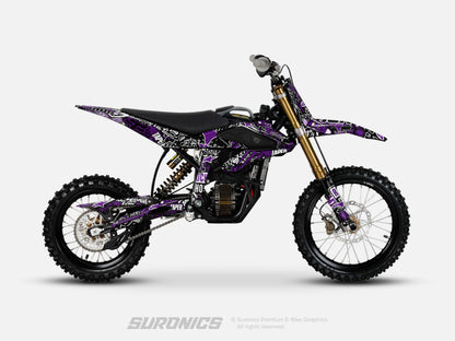 STIKCY BLACK PURPLE Surron Hyper Bee Graphics kit
