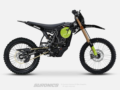 EXPLORER BLACK GREEN Surron Light Bee 2 Graphics kit