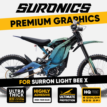 FADE BLUE Surron Light Bee Graphics kit
