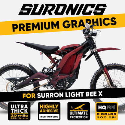 FADE RED NIGHT Surron Light Bee Graphics kit