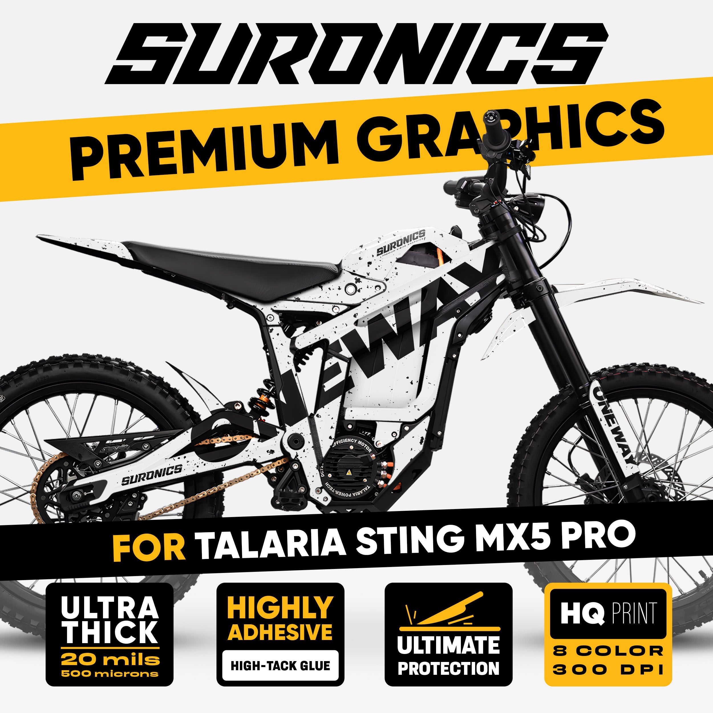 ONEWAY WHITE BLACK Talaria Sting MX5 PRO Graphics kit