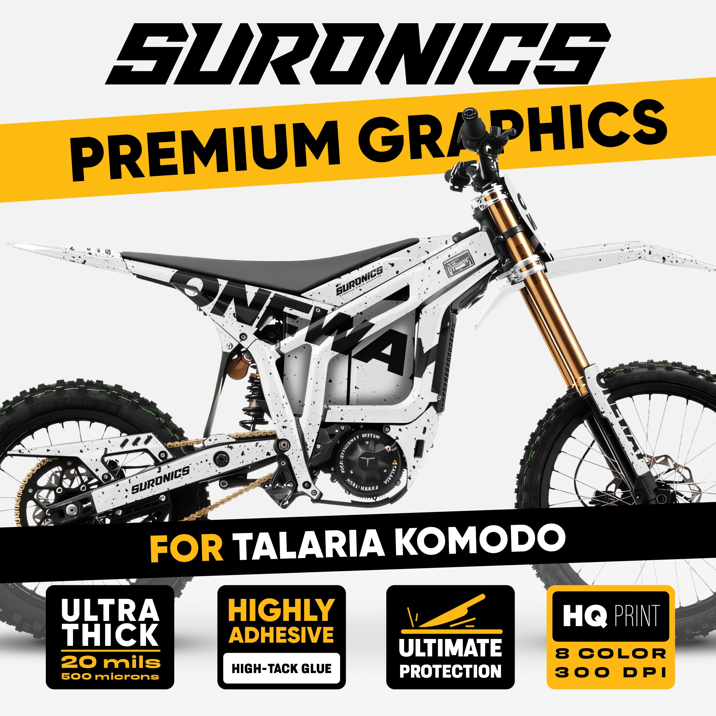 ONEWAY WHITE BLACK Talaria Komodo Graphics kit
