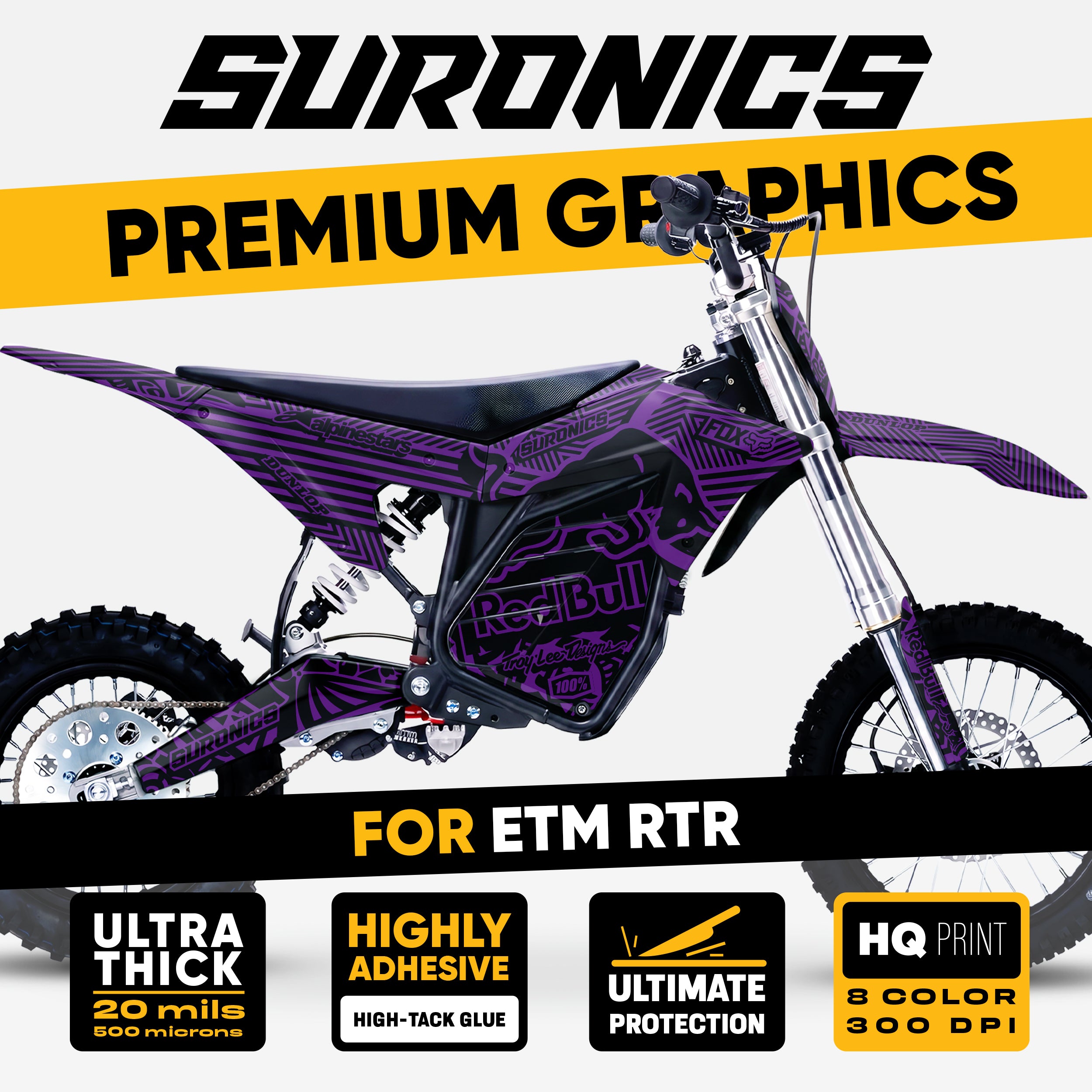 RACE ART BLACK PURPLE ETM RTR Graphics kit