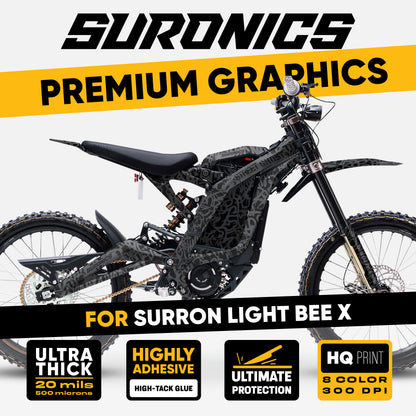 STREET GHOST BLACK GREY Surron Light Bee Graphics kit