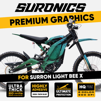 FADE GREEN CYAN Surron Light Bee Graphics kit