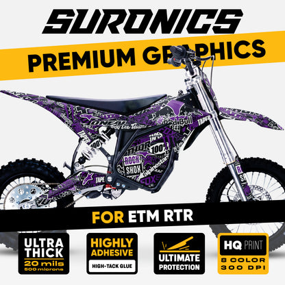 STICKY BLACK PURPLE ETM RTR Graphics kit