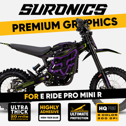 FOX RACER BLACK PURPLE Eride Pro Mini R Graphics kit