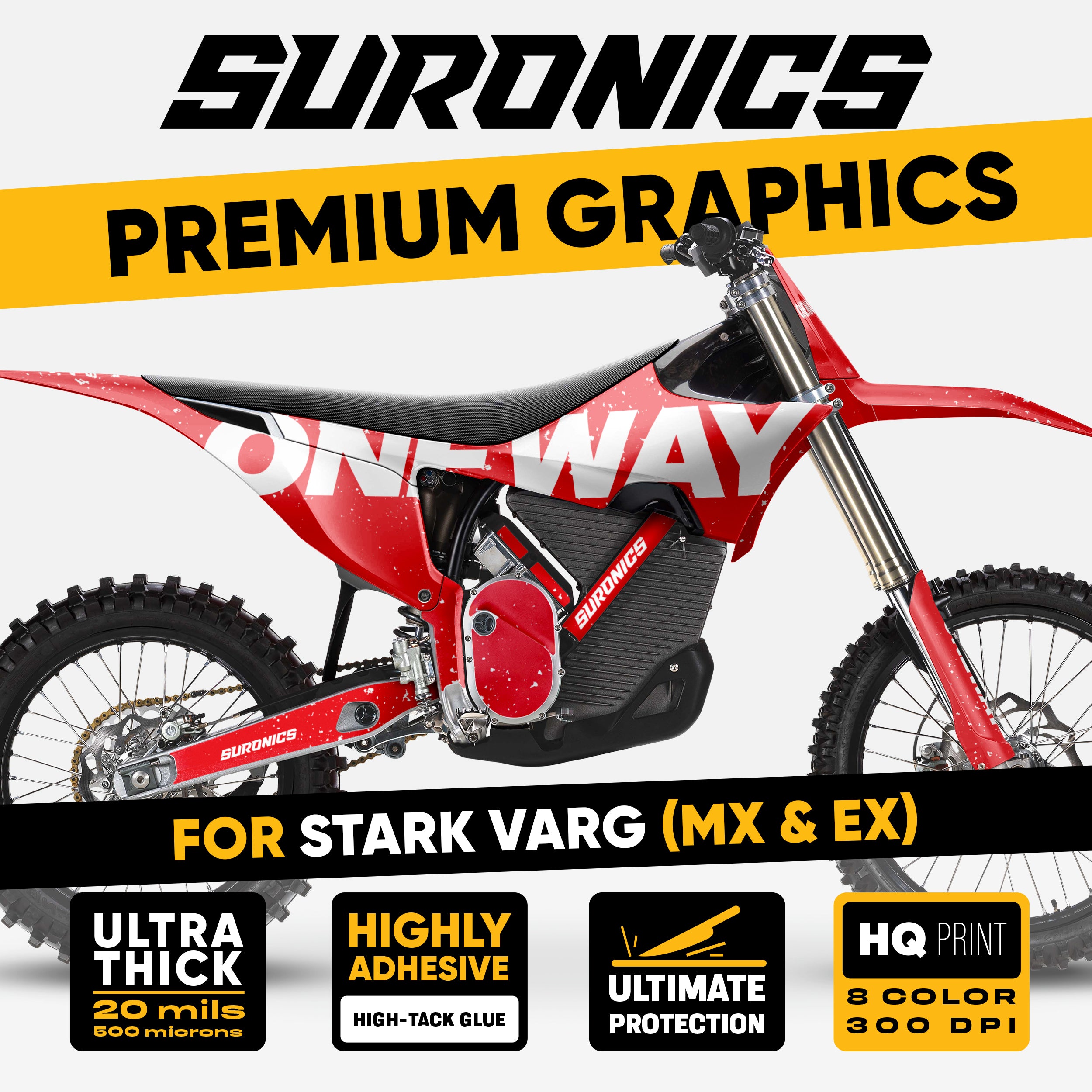 ONEWAY RED WHITE Stark Varg Graphics kit