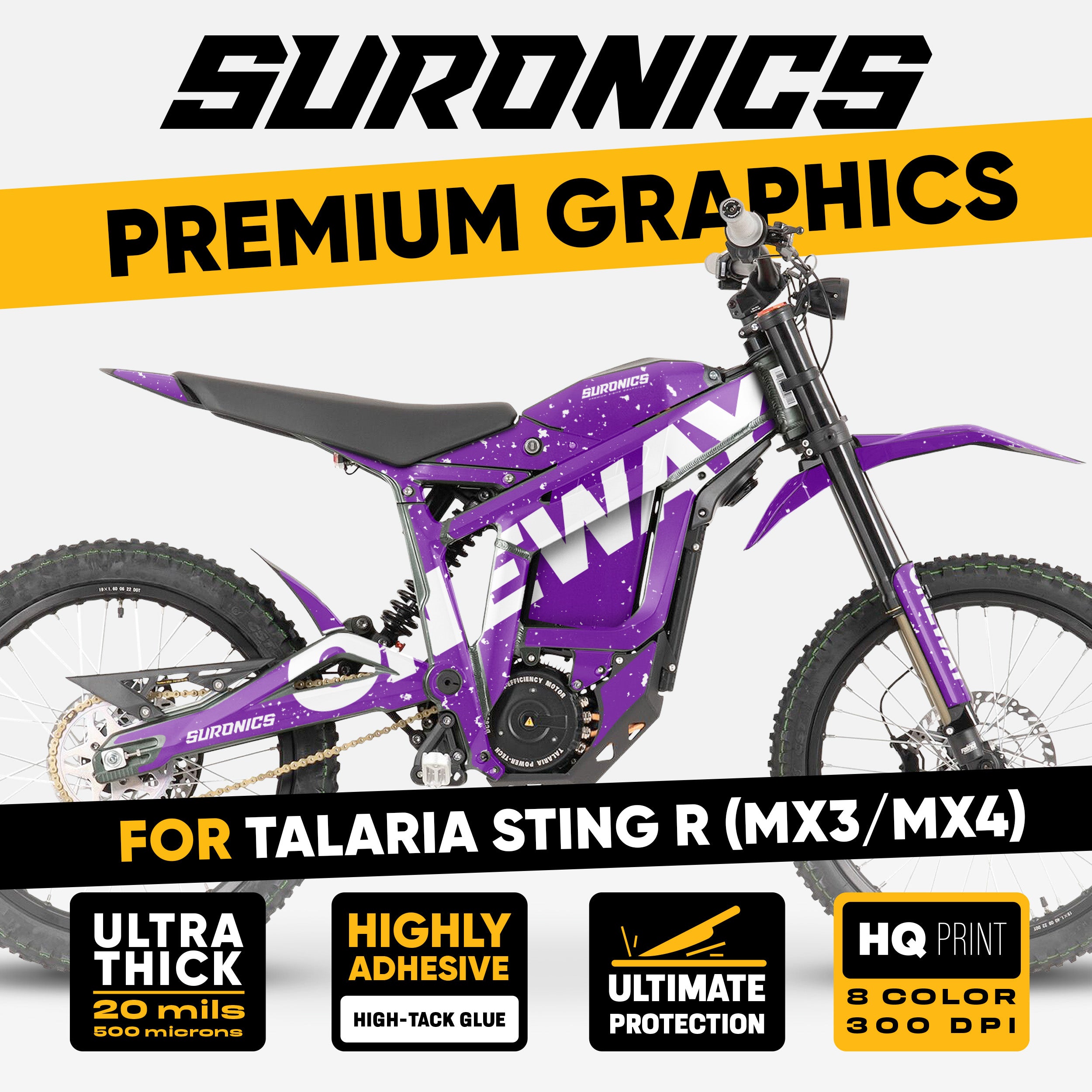 ONEWAY PURPLE WHITE Talaria Sting MX3 MX4 Graphics kit