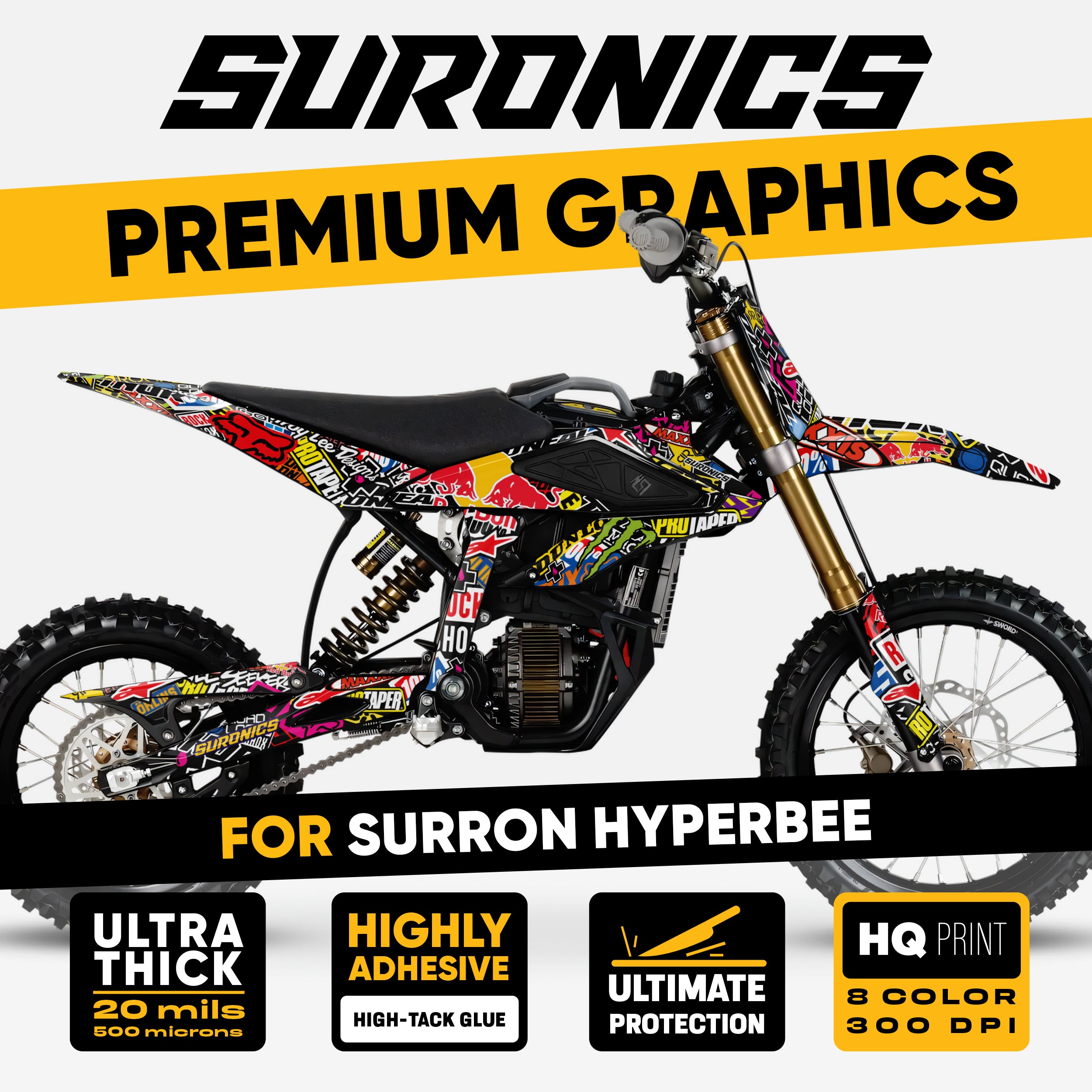 STIKCY ORIGINAL Surron Hyper Bee Graphics kit