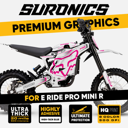 FOX RACER WHITE MAGENTA Eride Pro Mini R Graphics kit