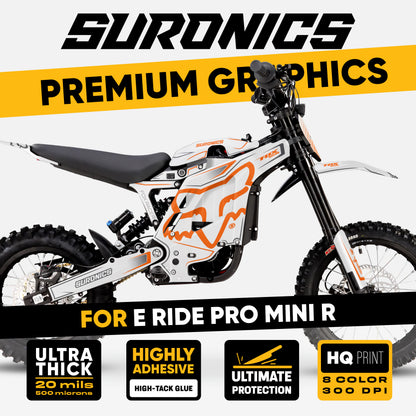 FOX RACER WHITE ORANGE Eride Pro Mini R Graphics kit
