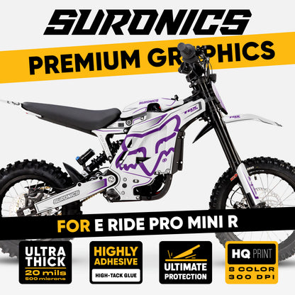 FOX RACER WHITE PURPLE Eride Pro Mini R Graphics kit