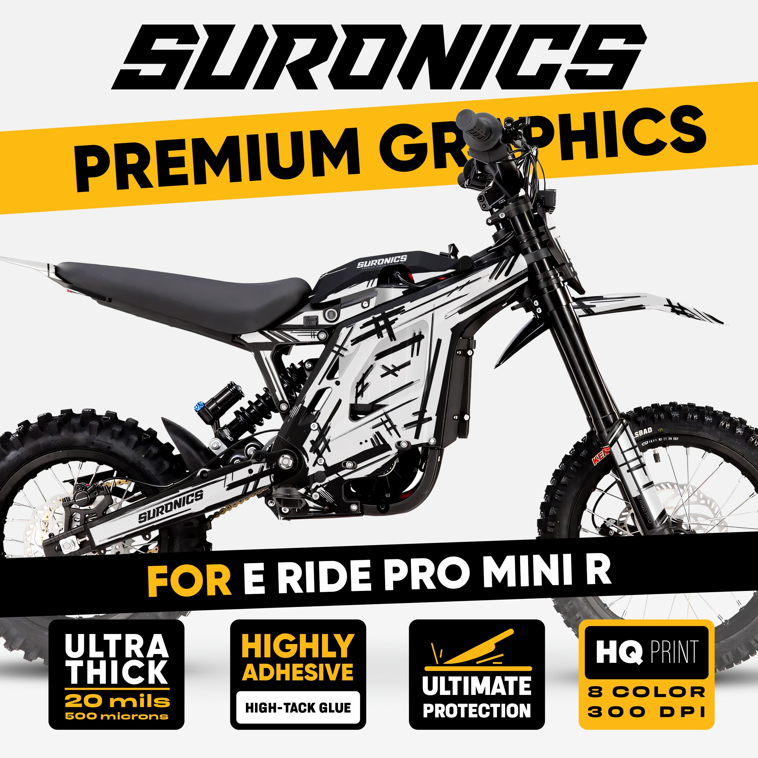 MARKER WHITE Eride Pro Mini R Graphics kit