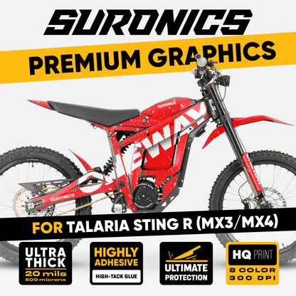 ONEWAY RED WHITE Talaria Sting MX3 MX4 Graphics kit
