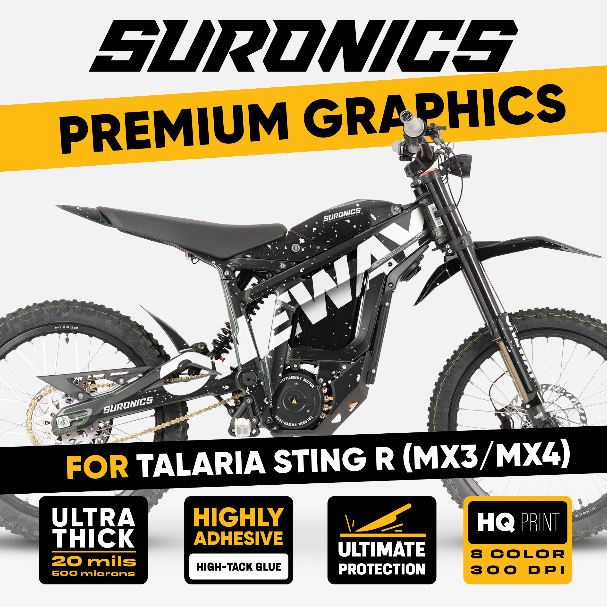 ONEWAY BLACK WHITE Talaria Sting MX3 MX4 Graphics kit