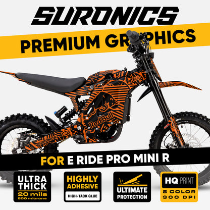 RACE ART BLACK ORANGE Eride Pro Mini R Graphics kit
