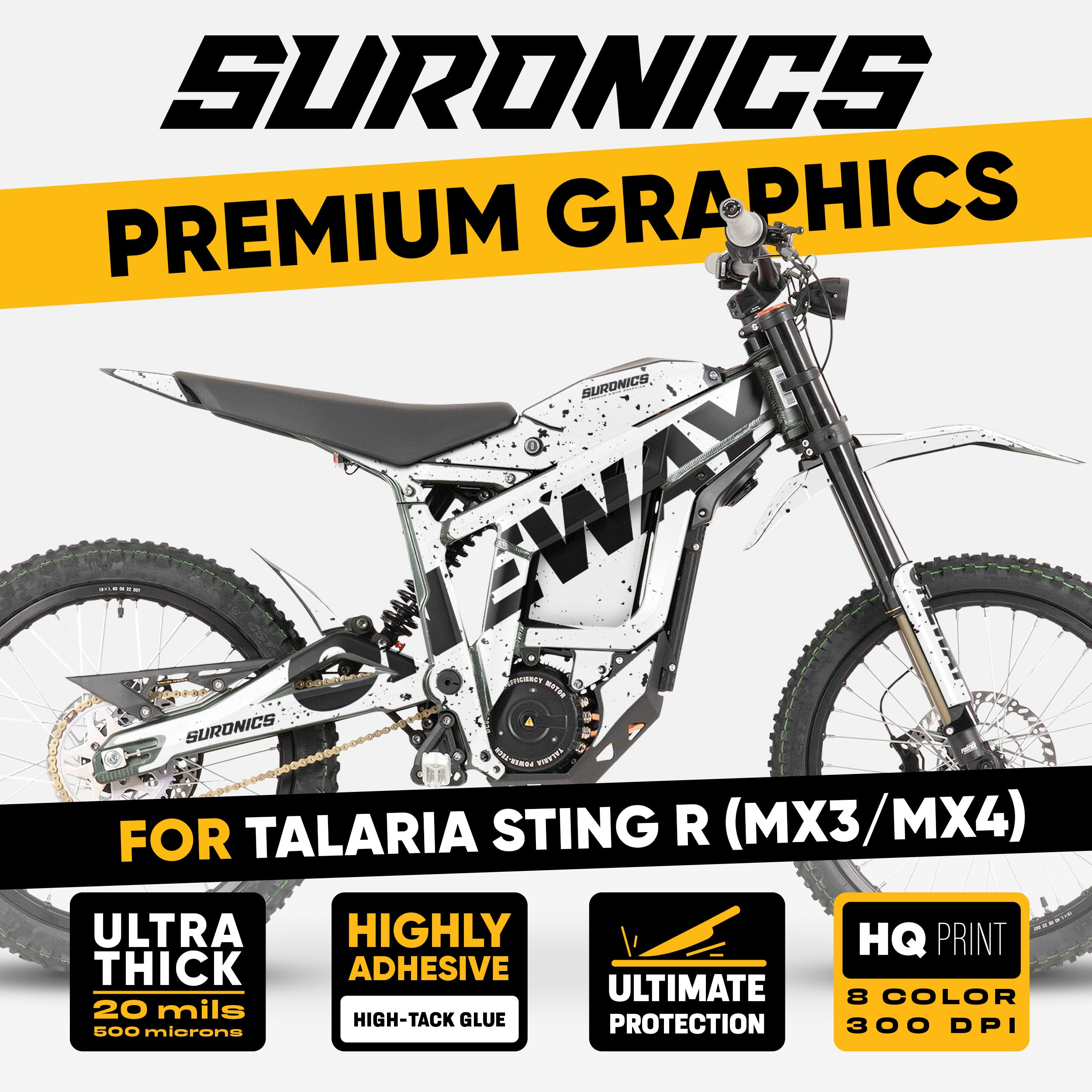 ONEWAY WHITE BLACK Talaria Sting MX3 MX4 Graphics kit