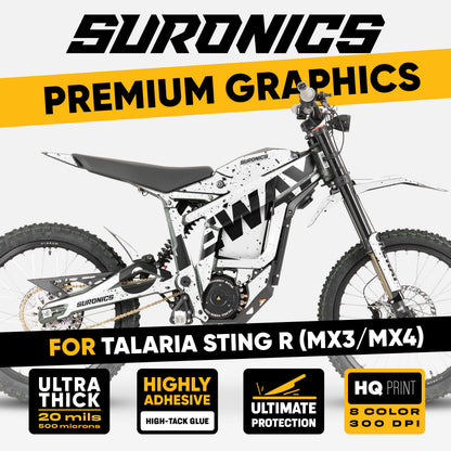 ONEWAY WHITE BLACK Talaria Sting MX3 MX4 Graphics kit