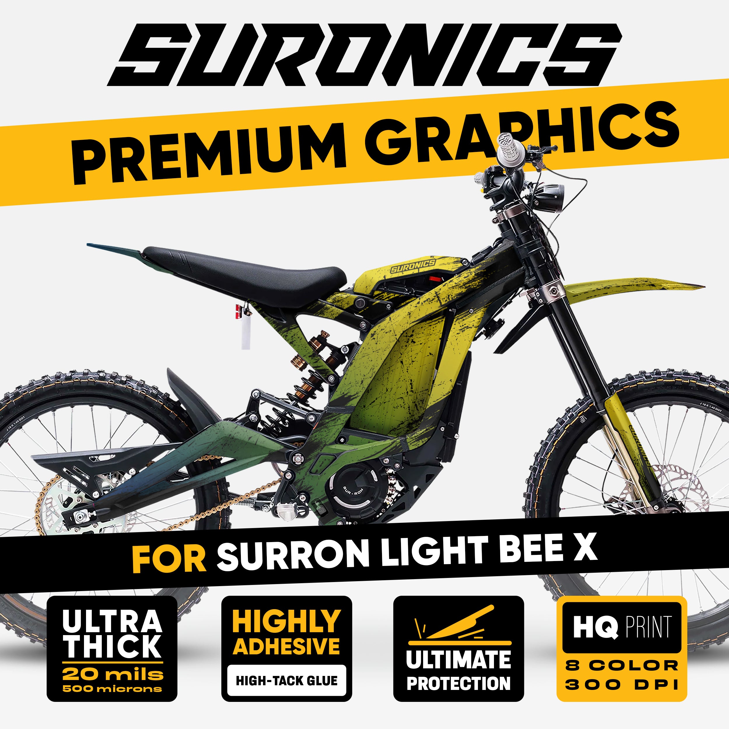 FADE NAVY YELLOW Surron Light Bee Graphics kit