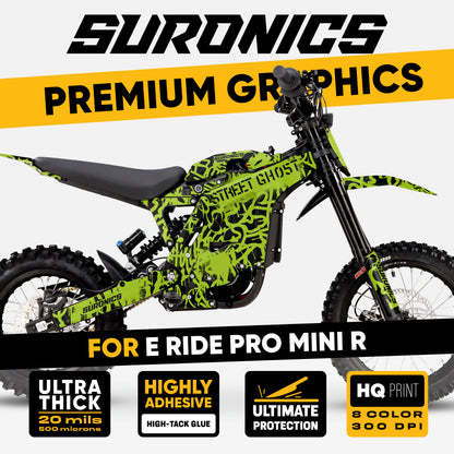 STREET GHOST BLACK GREEN Eride Pro Mini R Graphics kit