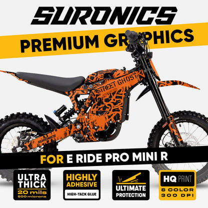 STREET GHOST BLACK ORANGE Eride Pro Mini R Graphics kit